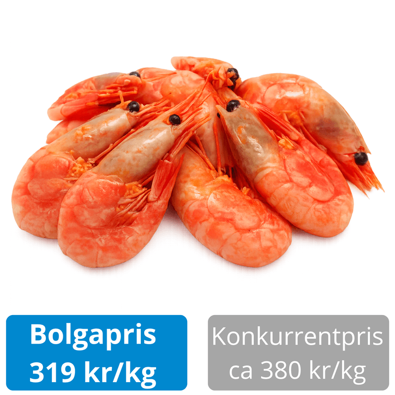 Grønlandsreker 2,5 kg 60/80 – store reker
