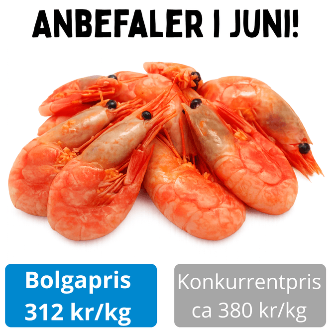 Hovedbilde Grønlandsreker 2,5 kg 60/80 – store reker