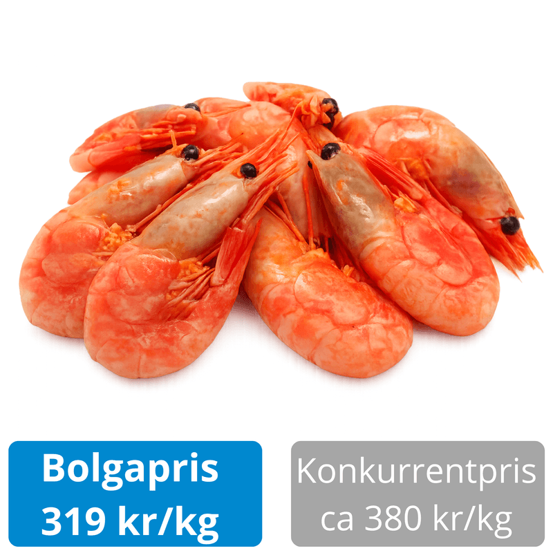 Grønlandsreker 2,5 kg 60/80 – store reker